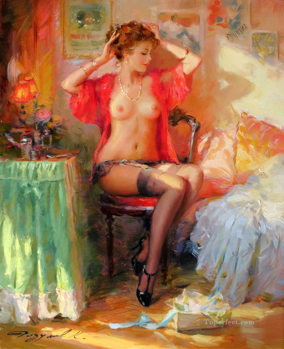 Beautiful Girl KR 002 Impresionista desnuda Pintura al óleo